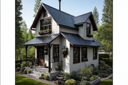 Cabin Style House Plan - 1 Beds 2 Baths 664 Sq/Ft Plan #515-52 Exterior 