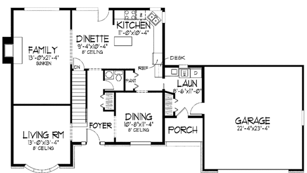 House Plan Design - Tudor Floor Plan - Main Floor Plan #51-824