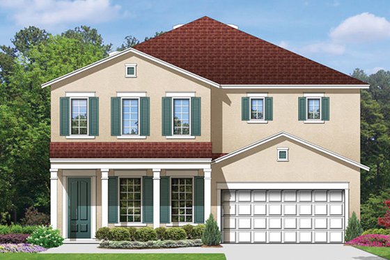 Exterior - Front Elevation 4 for Colonial House Plan #1058-68 - 4 bed, 3 bath