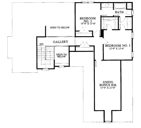 House Blueprint - Country Floor Plan - Upper Floor Plan #429-105