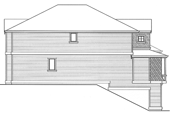 Exterior - Rear Elevation for Craftsman House Plan #132-245 - 3 bed, 2.5 bath