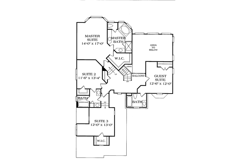 Home Plan - Floor Plan - Upper Floor for Traditional House Plan #453-261 - 4 bed, 3.5 bath