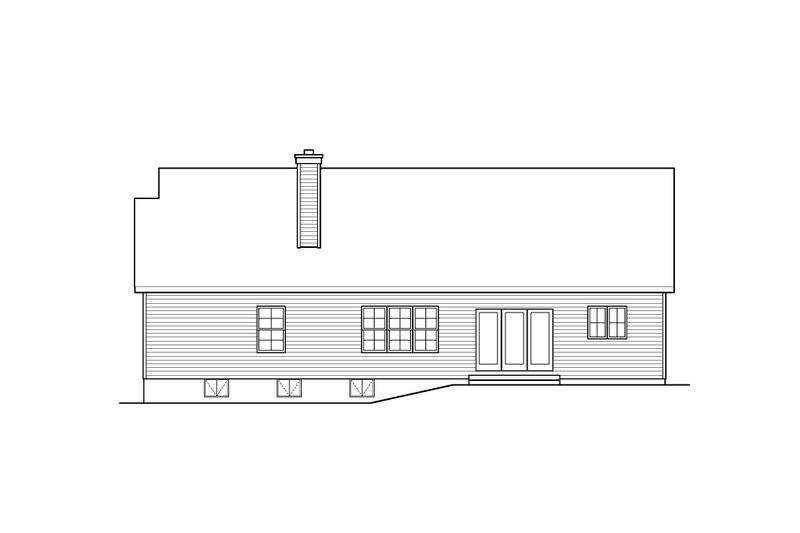 House Blueprint - Exterior - Rear Elevation for Ranch House Plan #22-654 - 3 bed, 2.5 bath