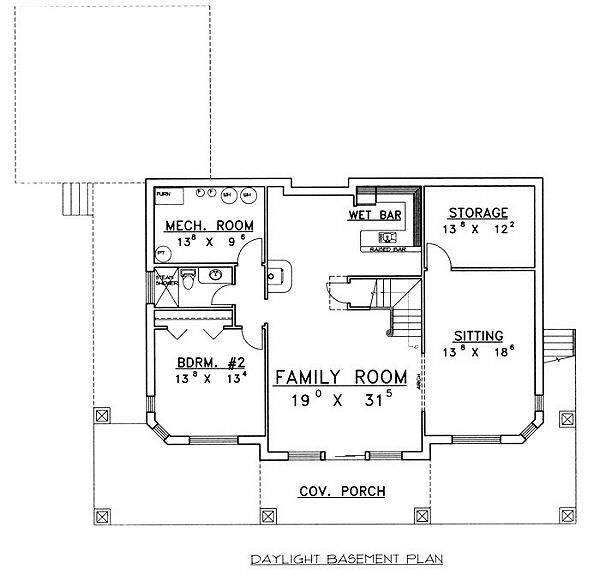 House Plan Design - Cabin Floor Plan - Lower Floor Plan #117-512