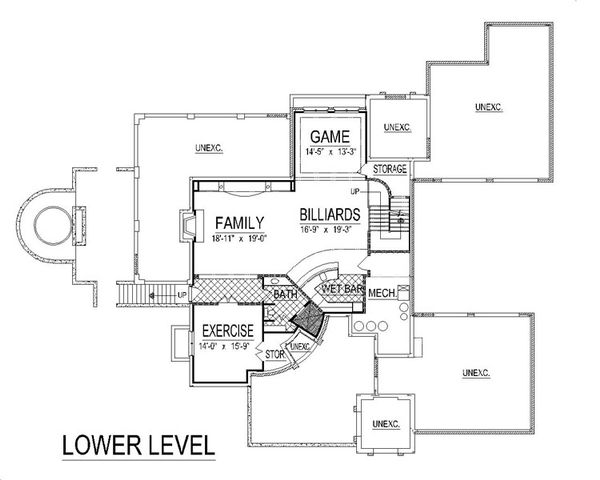 European Floor Plan - Lower Floor Plan #458-8