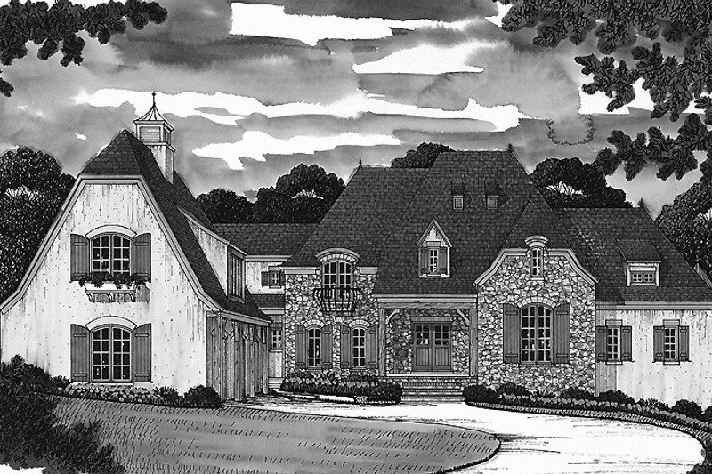 Architectural House Design - Exterior - Front Elevation 4 for Country House Plan #453-469 - 5 bed, 6 bath