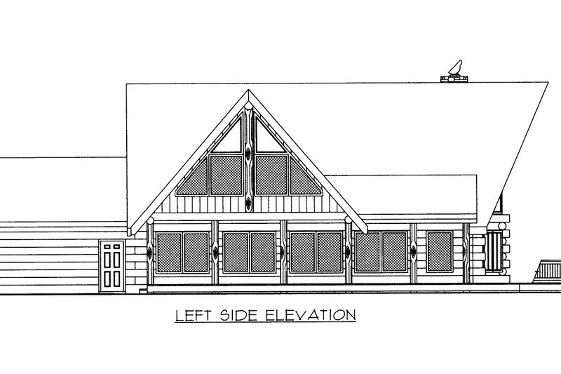 House Plan Design - Exterior - Other Elevation 2 for Log House Plan #117-503 - 3 bed, 2 bath