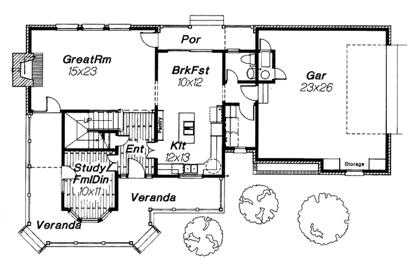 Home Plan - Floor Plan - Main Floor for Victorian House Plan #310-1109 - 3 bed, 2.5 bath