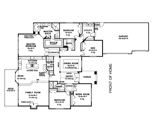 Architectural House Design - Mediterranean Floor Plan - Main Floor Plan #966-14