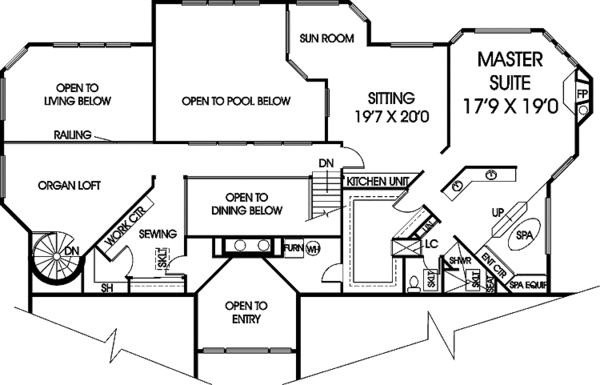 House Plan Design - Mediterranean Floor Plan - Upper Floor Plan #60-934