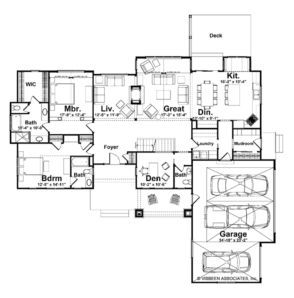 Bungalow Style House Plan - 2 Beds 2.5 Baths 2243 Sq/Ft Plan #928-169