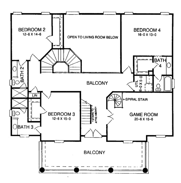 Home Plan - Classical Floor Plan - Upper Floor Plan #952-134