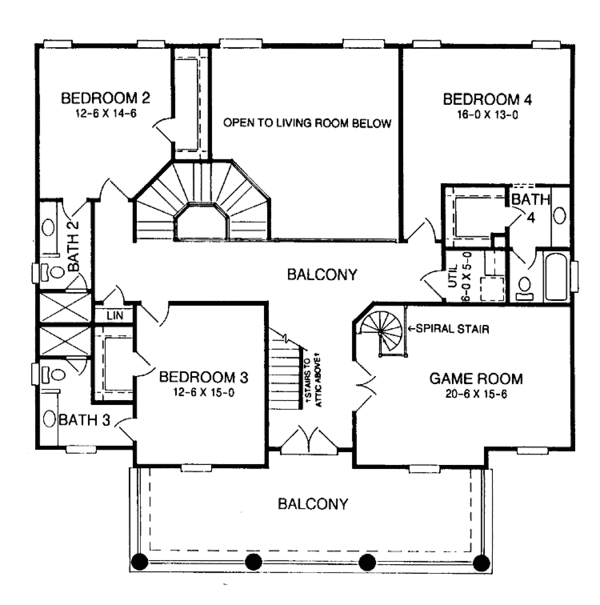 Dream House Plan - Classical Floor Plan - Upper Floor Plan #952-134