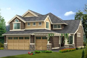 Exterior - Front Elevation 3 for Craftsman House Plan #132-360 - 4 bed, 2.5 bath