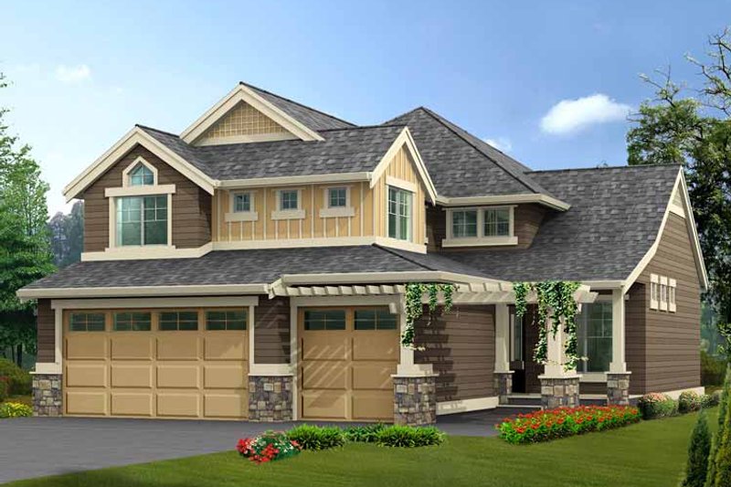 Home Plan - Exterior - Front Elevation 3 for Craftsman House Plan #132-360 - 4 bed, 2.5 bath