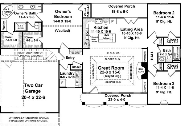 House Plan Design - Traditional Floor Plan - Main Floor Plan #21-126