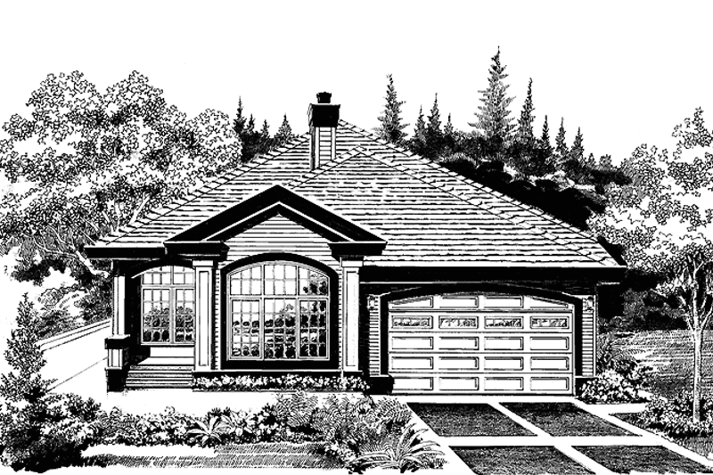 Architectural House Design - Ranch Exterior - Front Elevation Plan #47-1008