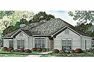 Exterior - Front Elevation 3 for Ranch House Plan #17-3109 - 4 bed, 2 bath
