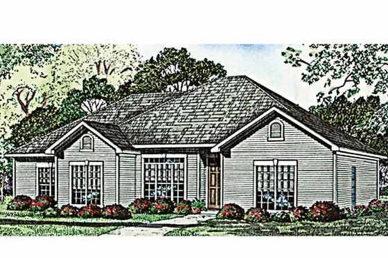 Exterior - Front Elevation 3 for Ranch House Plan #17-3109 - 4 bed, 2 bath