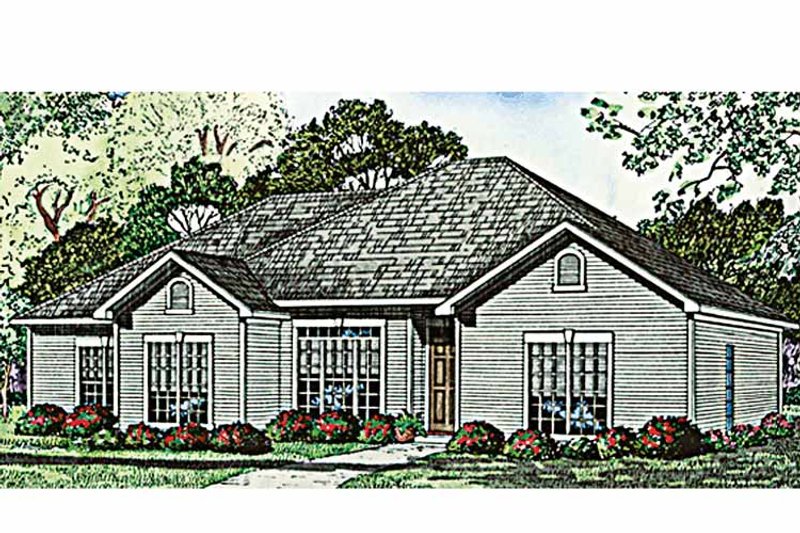House Blueprint - Exterior - Front Elevation 3 for Ranch House Plan #17-3109 - 4 bed, 2 bath