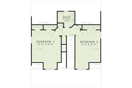 Floor Plan - Upper Floor for Country House Plan #17-3270 - 3 bed, 2 bath