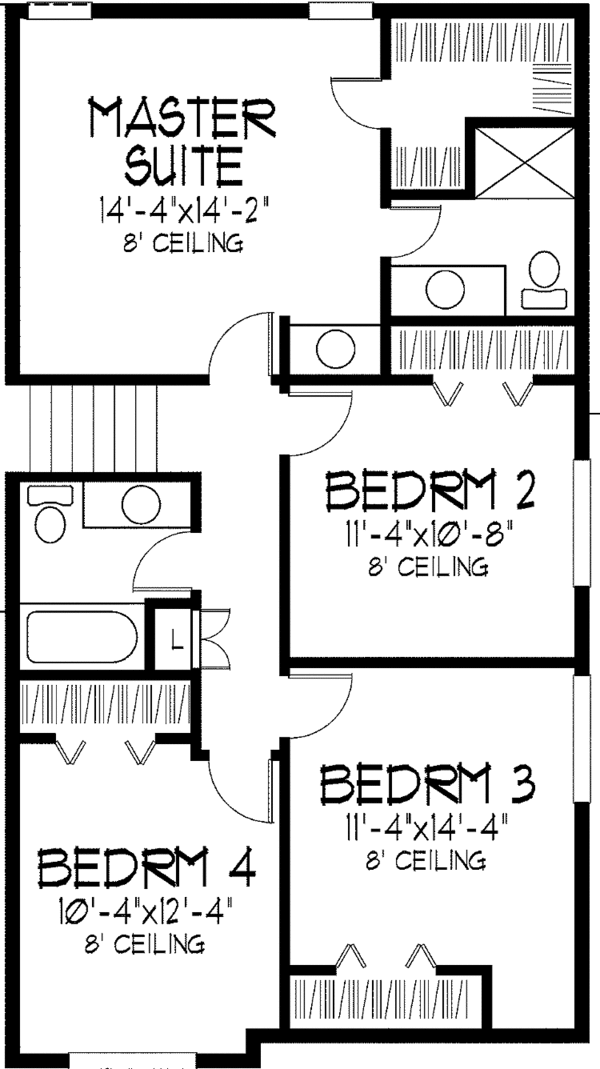 House Plan Design - Traditional Floor Plan - Upper Floor Plan #51-828