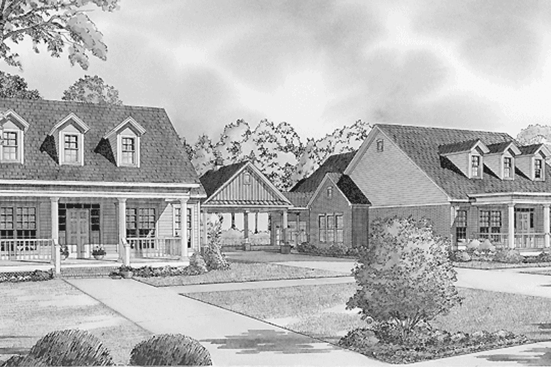 Home Plan - Exterior - Front Elevation 3 for Country House Plan #17-2824 - 6 bed, 4 bath