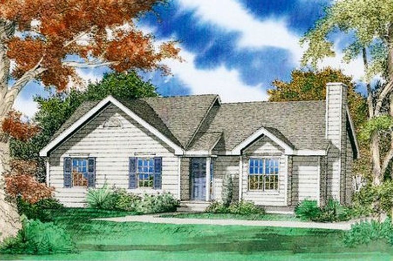 House Blueprint - Ranch Exterior - Front Elevation Plan #405-160