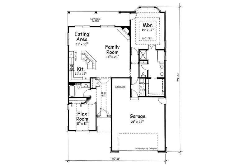 Dream House Plan - Floor Plan - Main Floor for Traditional House Plan #20-1611 - 2 bed, 2 bath