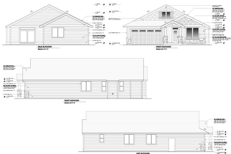 House Plan Design - Exterior - Other Elevation for Craftsman House Plan #53-717 - 4 bed, 2 bath