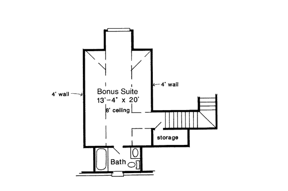 Floor Plan - Upper Floor for European House Plan #410-270 - 3 bed, 2 bath