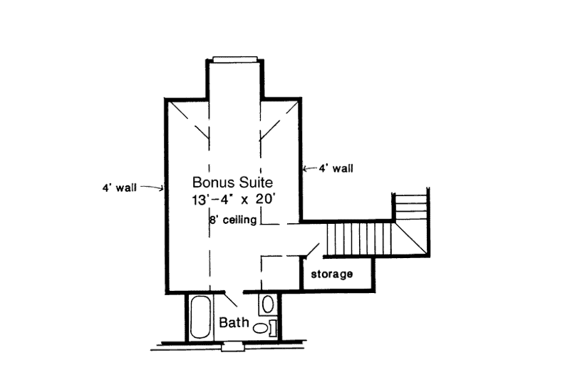 Dream House Plan - Floor Plan - Upper Floor for European House Plan #410-270 - 3 bed, 2 bath