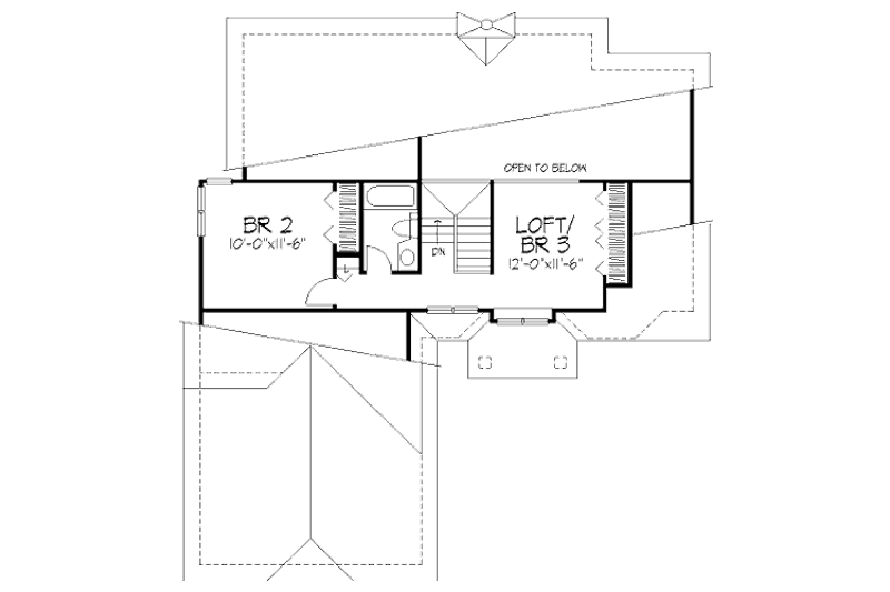 Dream House Plan - Floor Plan - Upper Floor for Mediterranean House Plan #320-435 - 2 bed, 2.5 bath