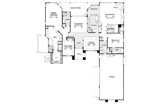 Floor Plan - Main Floor for European House Plan #417-364 - 4 bed, 4 bath