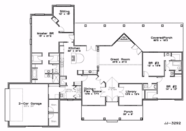 Southern Floor Plan - Main Floor Plan #8-215