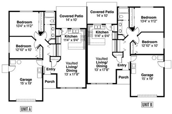 Floor Plan - Main Floor House Plan #124-807 - 4 bed, 2 bath