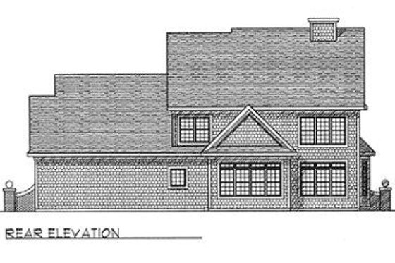 Exterior - Rear Elevation for Traditional House Plan #70-433 - 3 bed, 2.5 bath