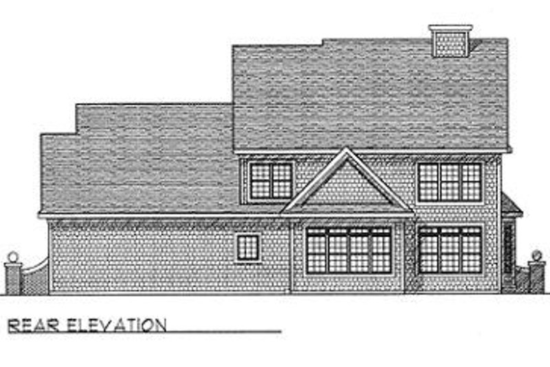 House Plan Design - Exterior - Rear Elevation for Traditional House Plan #70-433 - 3 bed, 2.5 bath