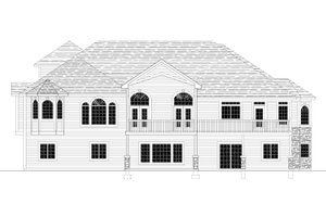 Exterior - Rear Elevation for European House Plan #112-227 - 5 bed, 5.5 bath