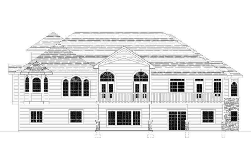 Home Plan - Exterior - Rear Elevation for European House Plan #112-227 - 5 bed, 5.5 bath