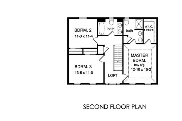 Traditional Floor Plan - Upper Floor Plan #1010-222