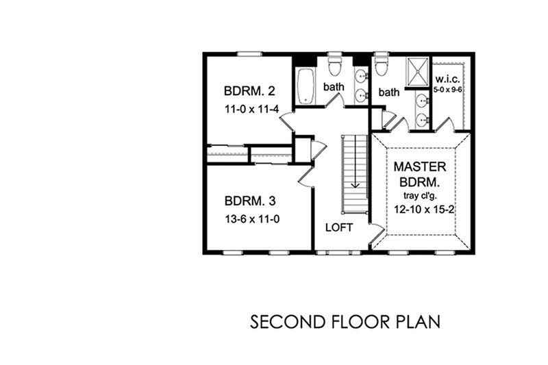 Home Plan - Floor Plan - Upper Floor for Traditional House Plan #1010-222 - 3 bed, 2.5 bath