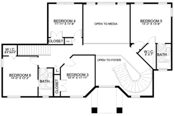 Floor Plan - Upper Floor House Plan #420-147 - 5 bed, 4 bath