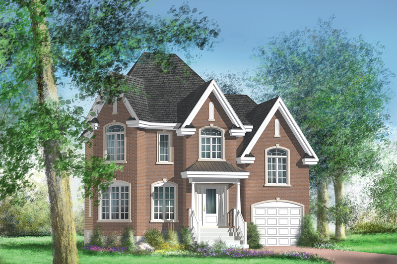 House Blueprint - European Exterior - Front Elevation Plan #25-4667