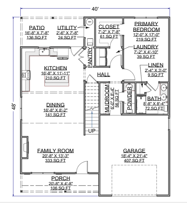 Craftsman Floor Plan - Main Floor Plan #1116-18