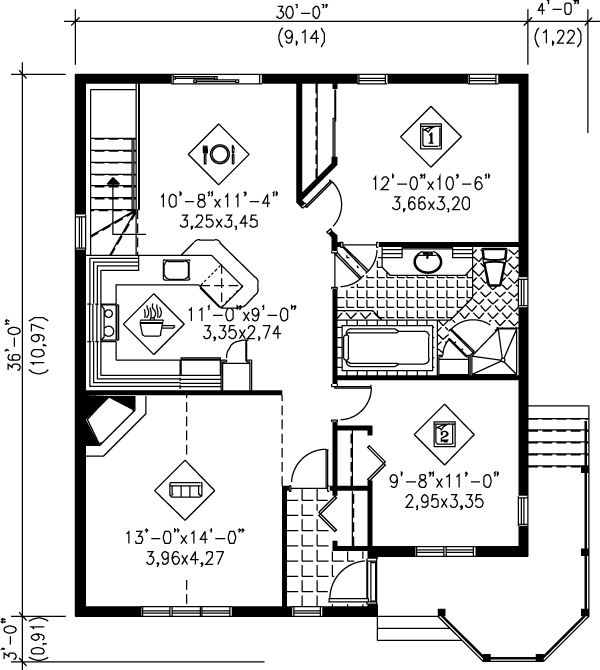 Cottage Floor Plan - Main Floor Plan #25-186