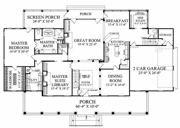 Architectural House Design - Farmhouse Floor Plan - Main Floor Plan #137-282