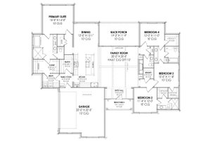 Floor Plan - Main Floor for Country House Plan #1096-81 - 4 bed, 3.5 bath