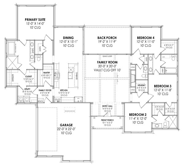 Country Floor Plan - Main Floor Plan #1096-81