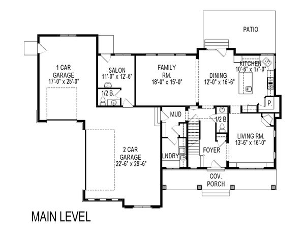 House Blueprint - Traditional Floor Plan - Main Floor Plan #920-80